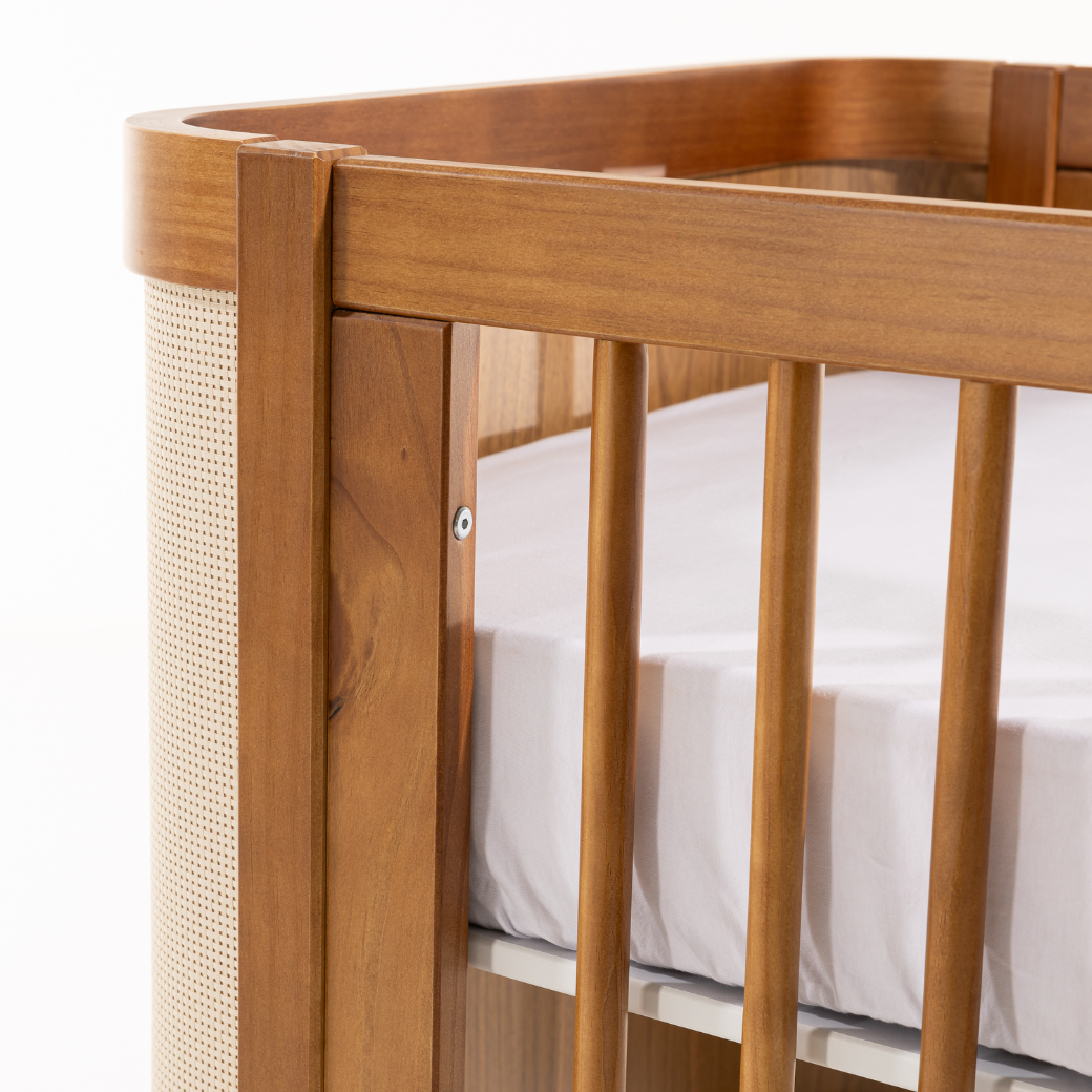 Berço 3 em 1 Paglia Nogueira com Palhinha Natural