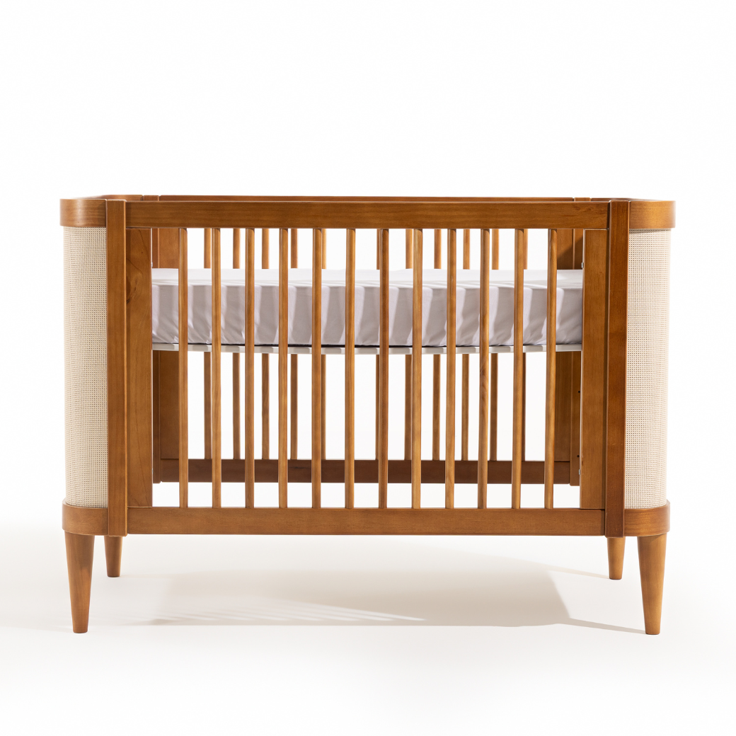 Berço 3 em 1 Paglia Nogueira com Palhinha Natural