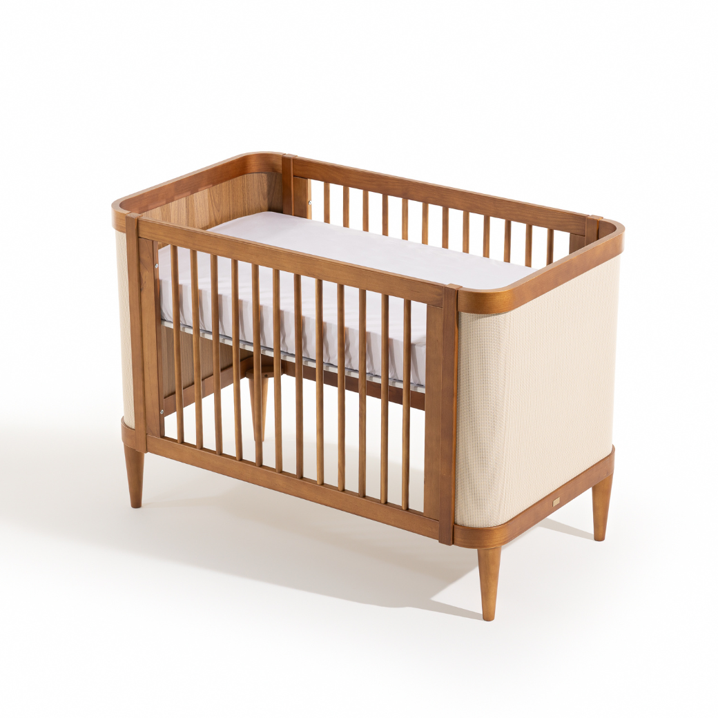 Berço 3 em 1 Paglia Nogueira com Palhinha Natural