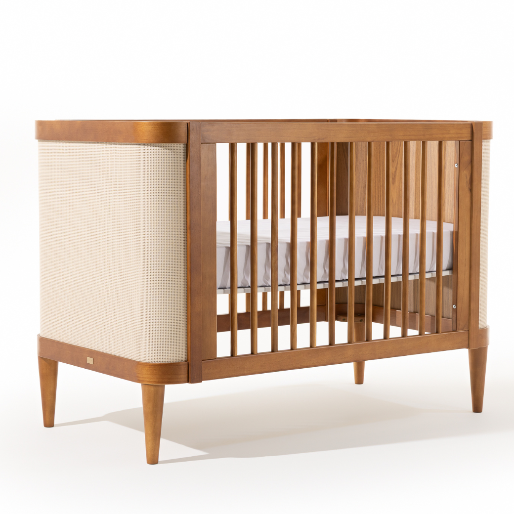 Berço 3 em 1 Paglia Nogueira com Palhinha Natural