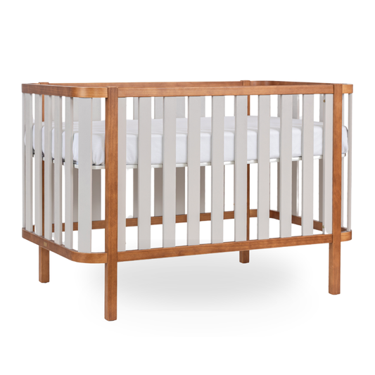 Berço e Mini Cama Madeira Maciça Areia | Linha Softy