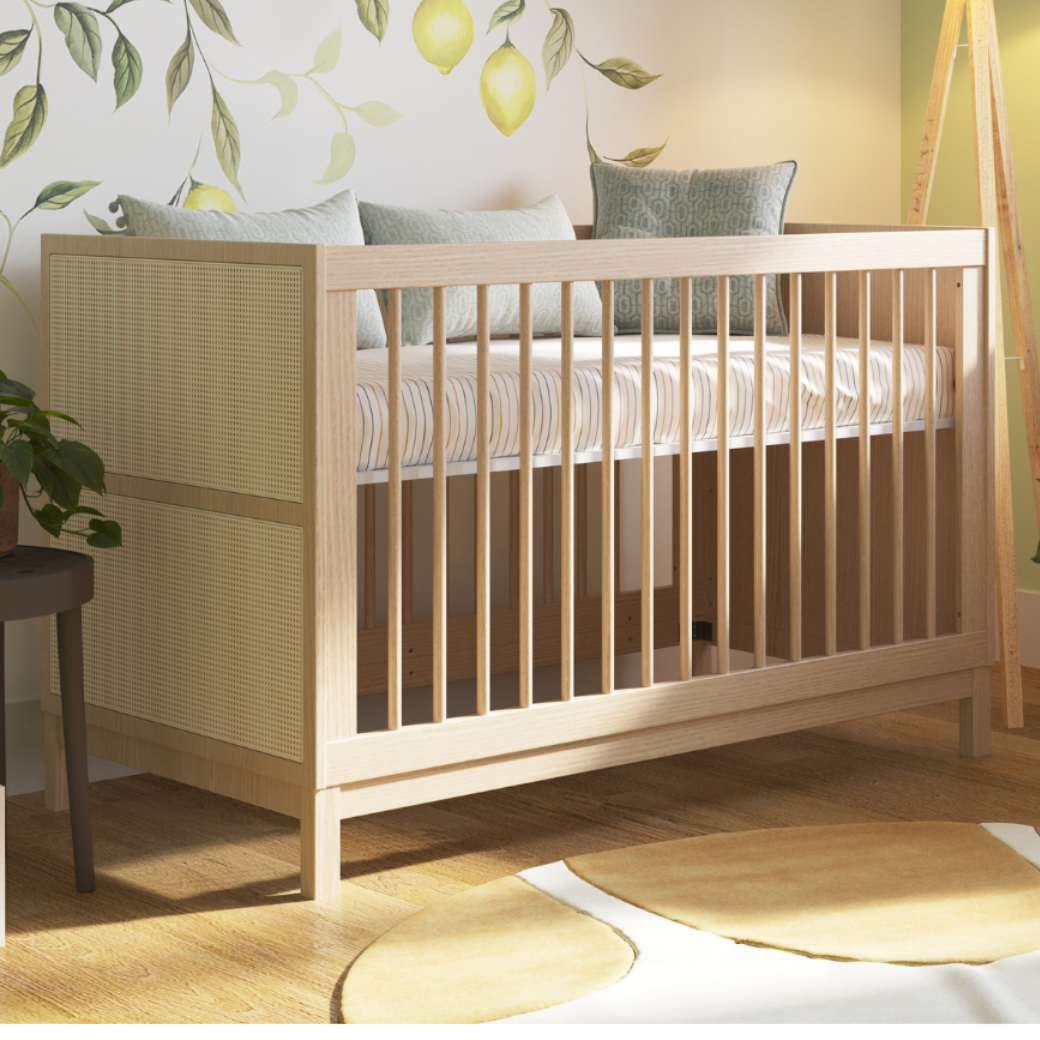 Berço para Bebê com Palinha 2 em 1 Linha Indy Carvalho Malva