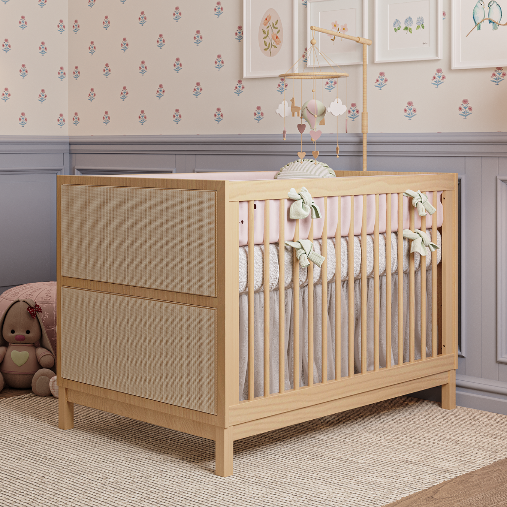 Berço para Bebê com Palinha 2 em 1 Linha Indy Carvalho Malva