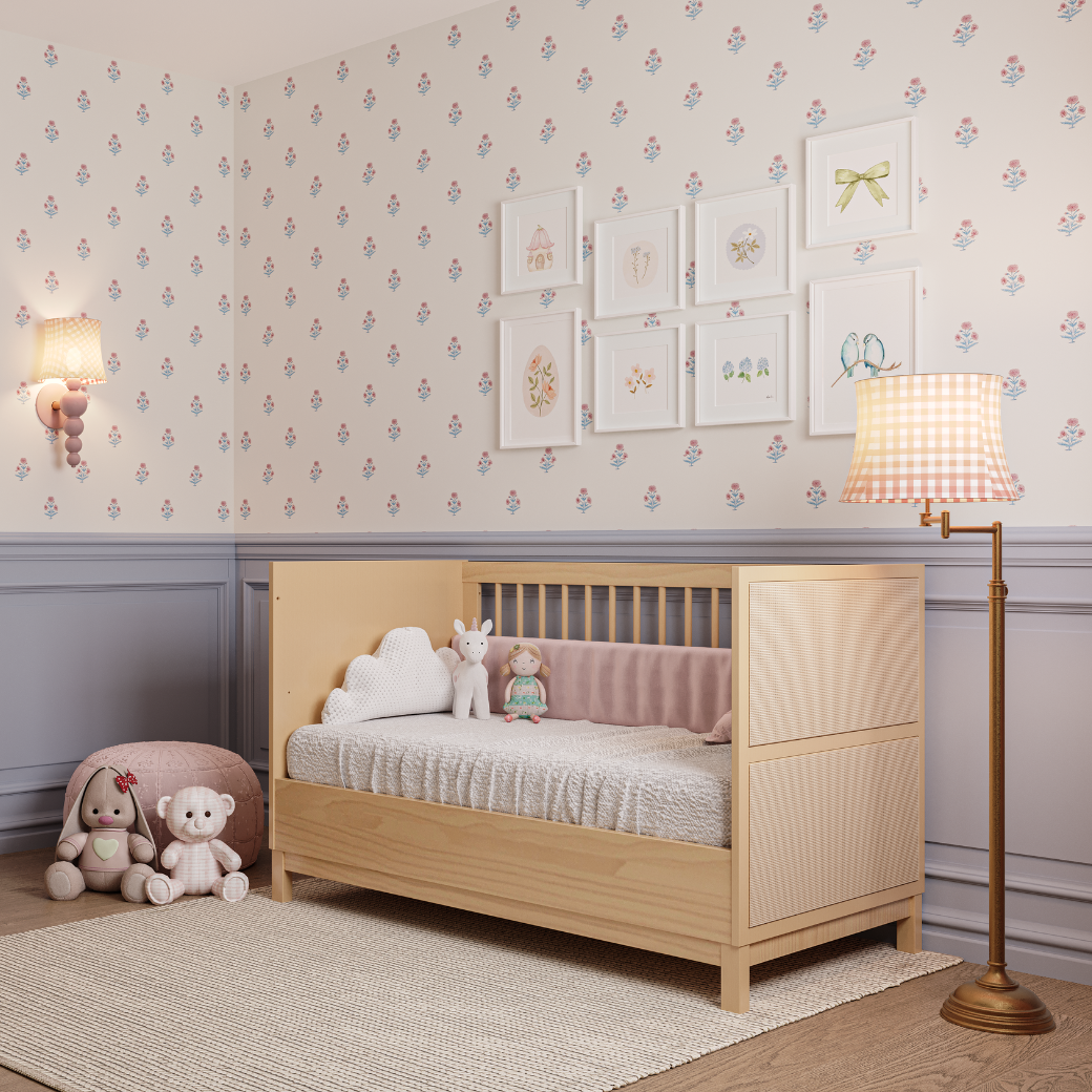 Berço para Bebê com Palinha 2 em 1 Linha Indy Carvalho Malva