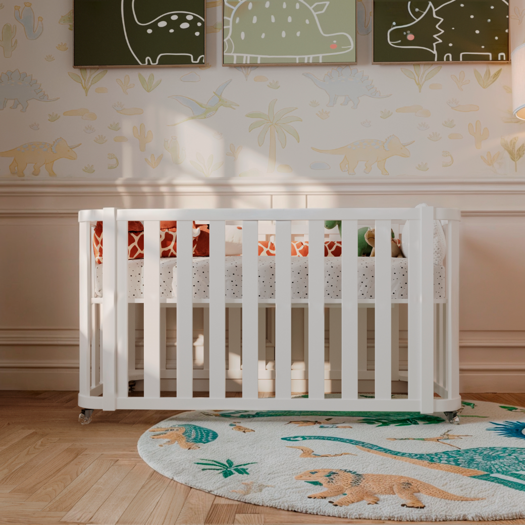 Berço Evolutivo 3 em 1 Loop e Cômoda 6 gavetas Cozy Branco Fosco