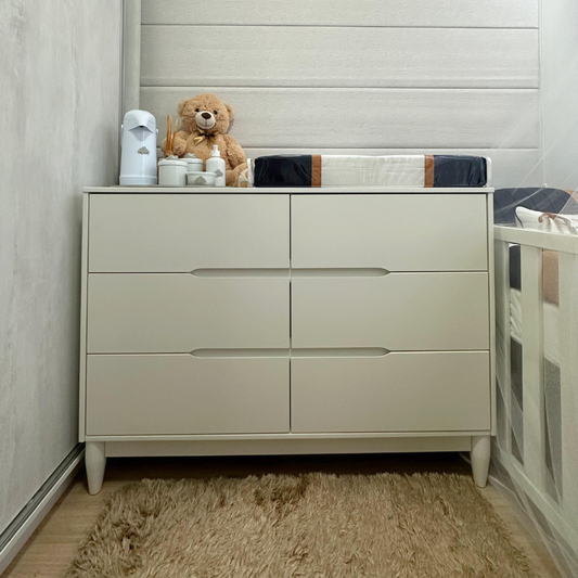 Cômoda Infantil Branca em MDF com 6 gavetas Linha Tomi