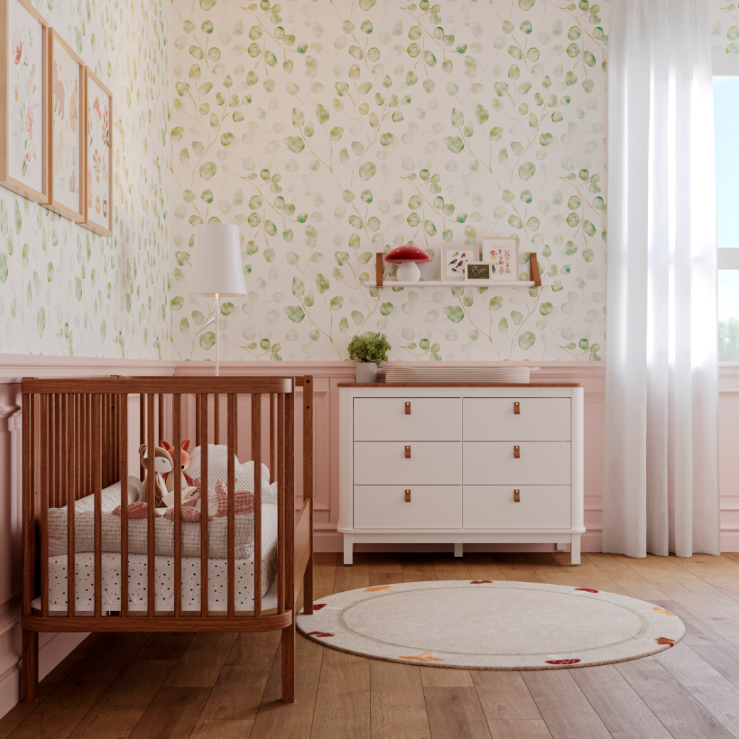 Berço que vira Caminha e Cômoda 6 Gavetas Linha Cromo