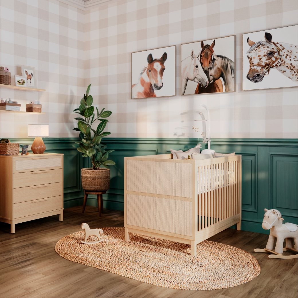 Berço Evolutivo e Cômoda 4 gavetas com Palinha Linha Indy