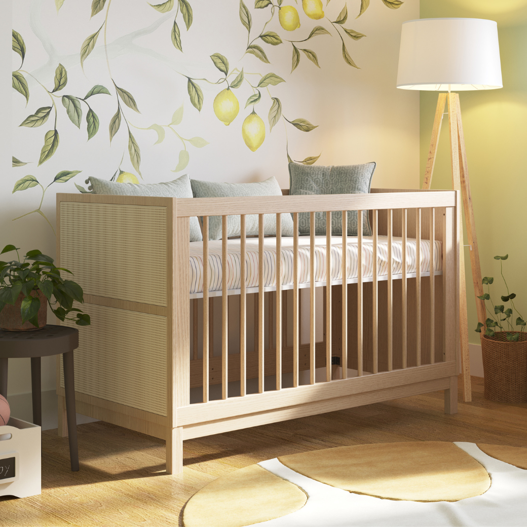 Berço Evolutivo e Cômoda 4 gavetas com Palinha Linha Indy