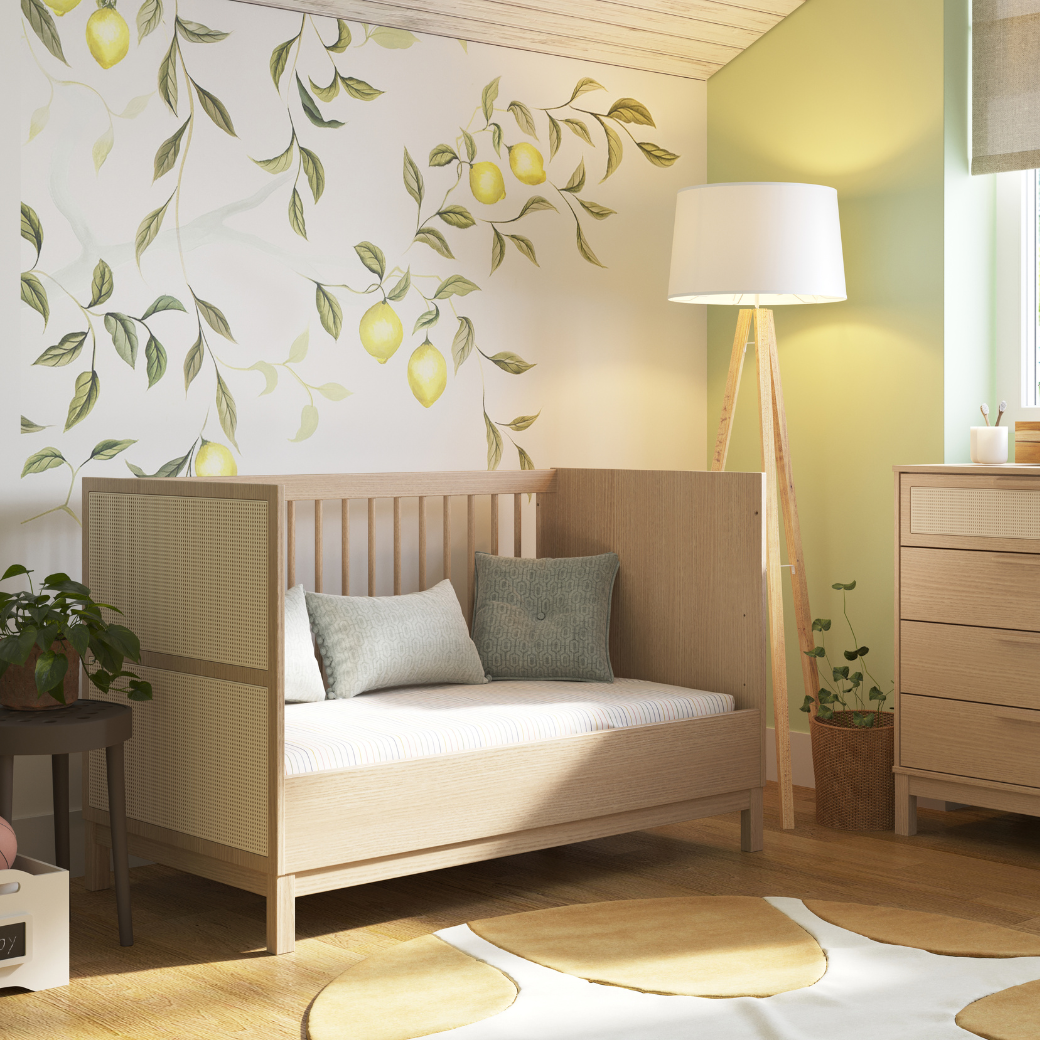 Berço Evolutivo e Cômoda 4 gavetas com Palinha Linha Indy