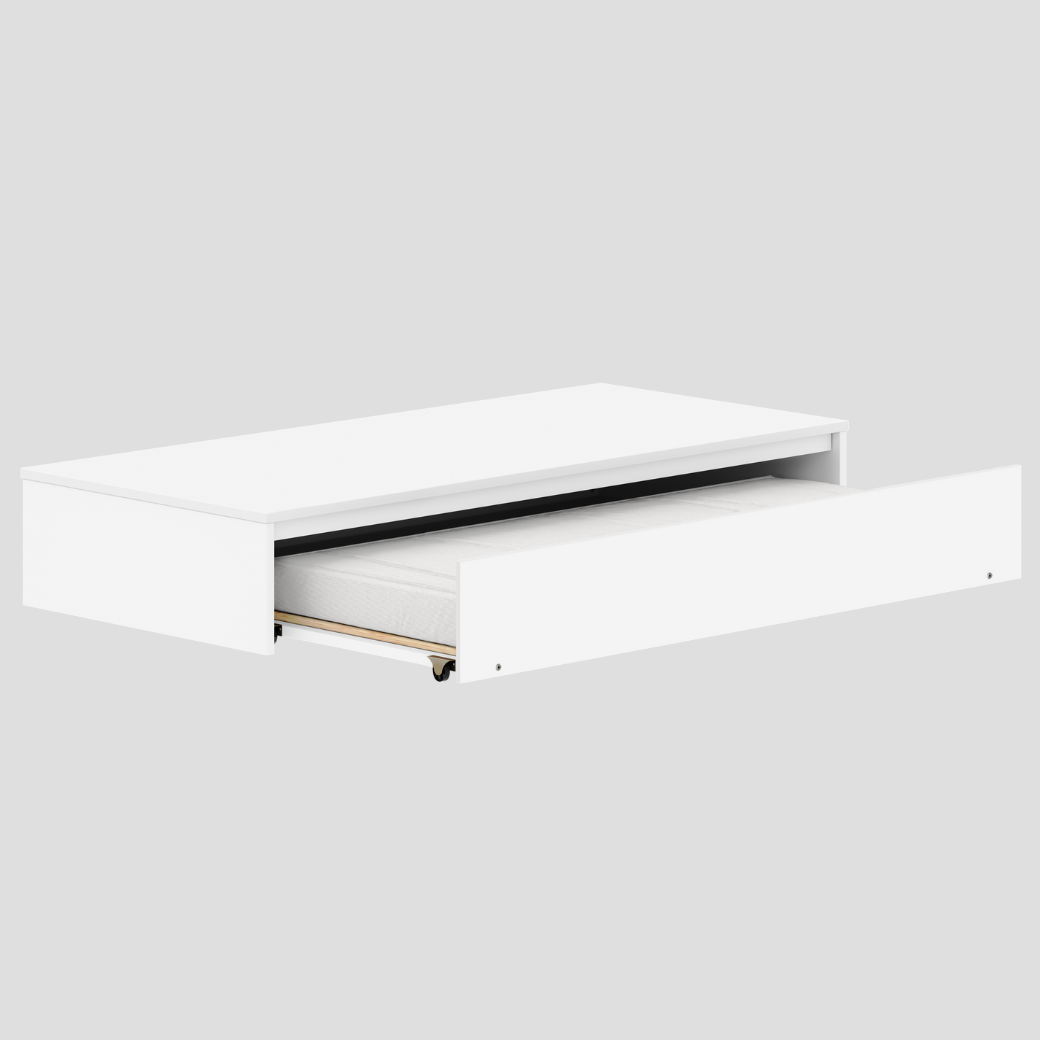 Cama com Cama Auxiliar Branca Linha Join em MDF