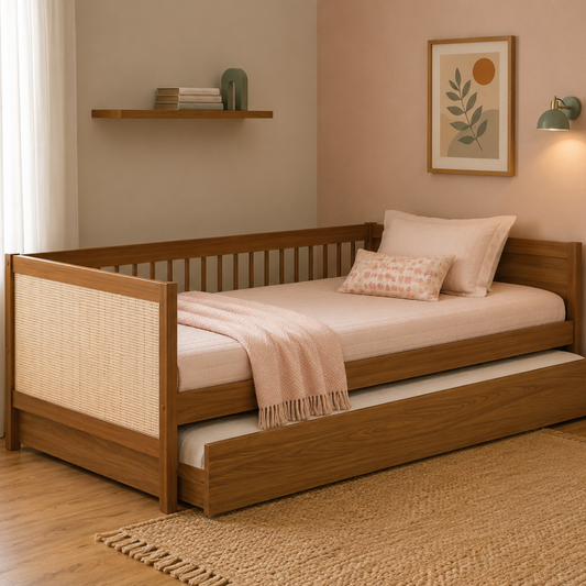 Cama Paglia Nogueira com Palhinha Natural e Cama Auxiliar