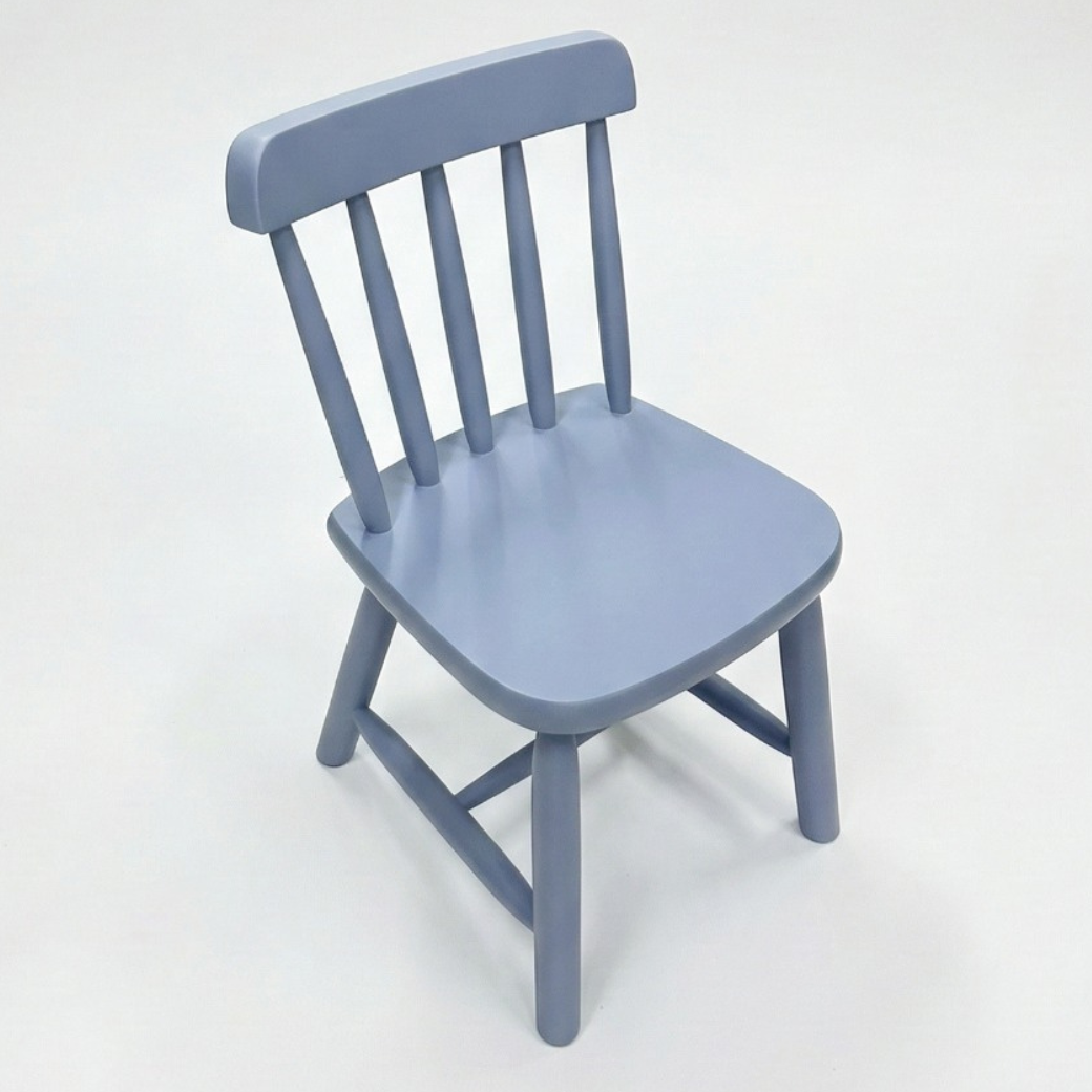 Cadeirinha Madeira Maciça modelo Premium cor azul.