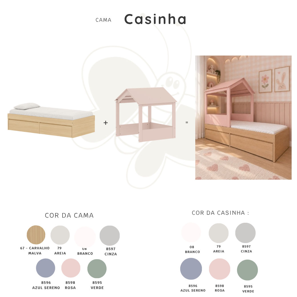 Cama Infantil com Gavetas e Casinha Opcional