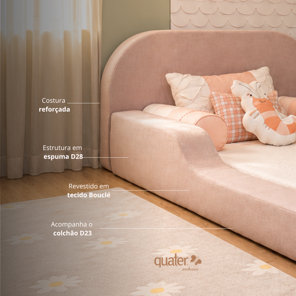 Cama Montessoriana de Espuma Solteiro com Colchão Incluso