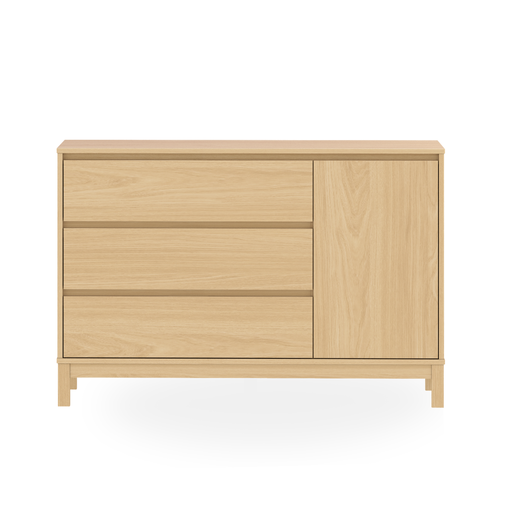 Cômoda 3 gavetas e 1 Porta MDF Carvalho Malva 3 gavetas e 1 Porta Linha Soley