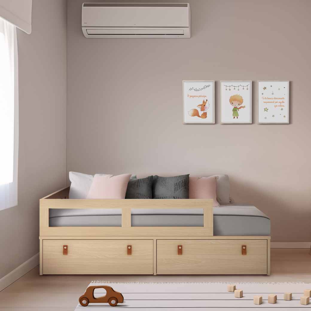 Cama Infantil com Grade e Gavetas Linha Join