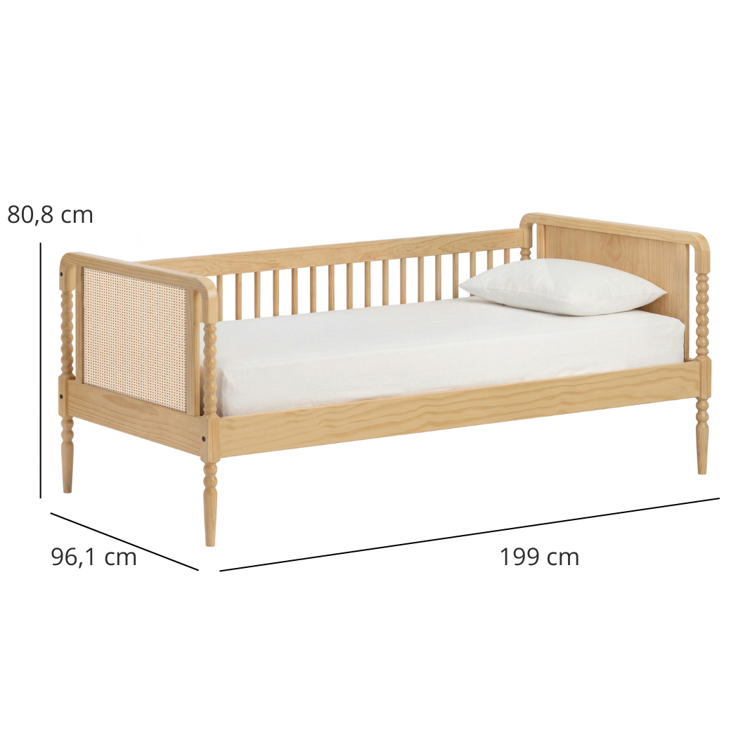 Cama Solteiro Babá em Madeira Maciça | Linha Solene