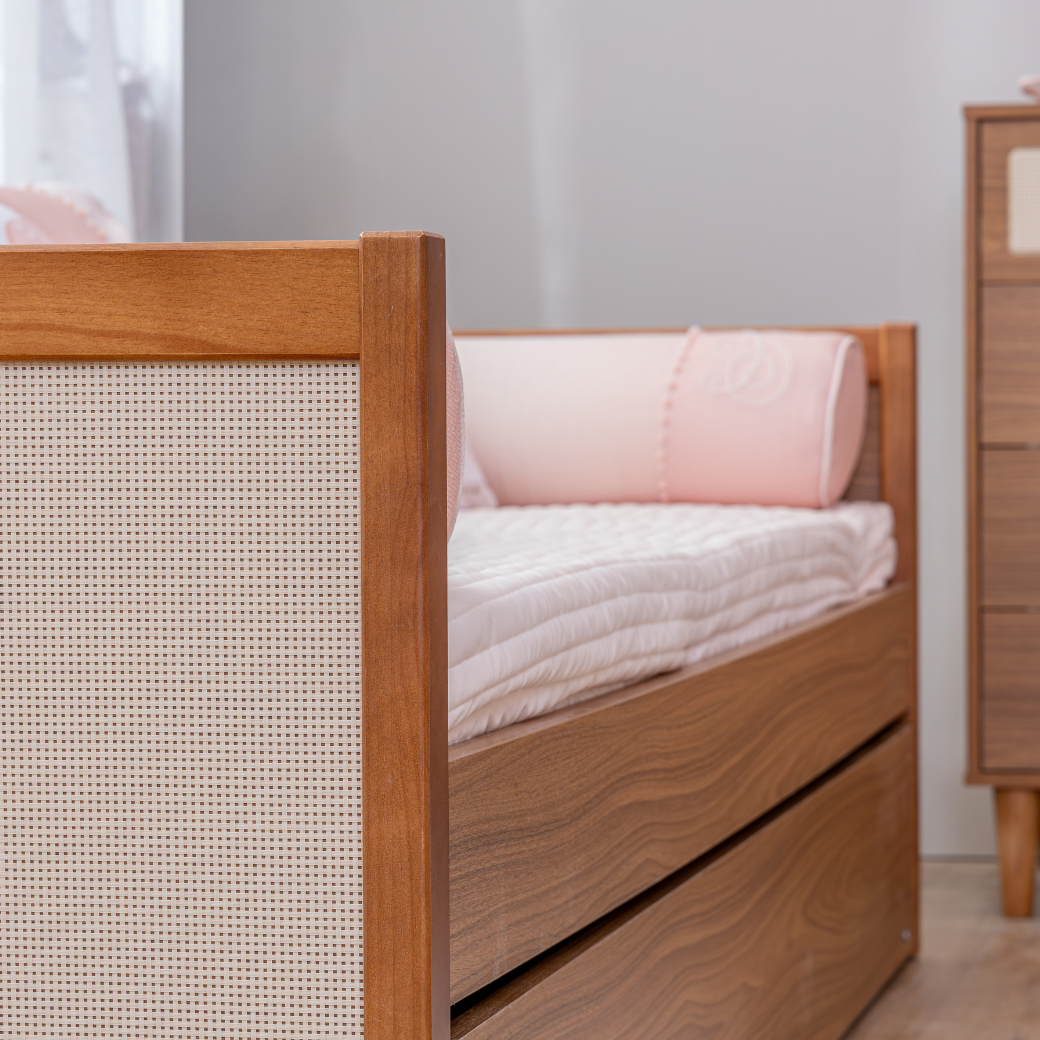 Cama Paglia Nogueira com Palhinha Natural e Cama Auxiliar