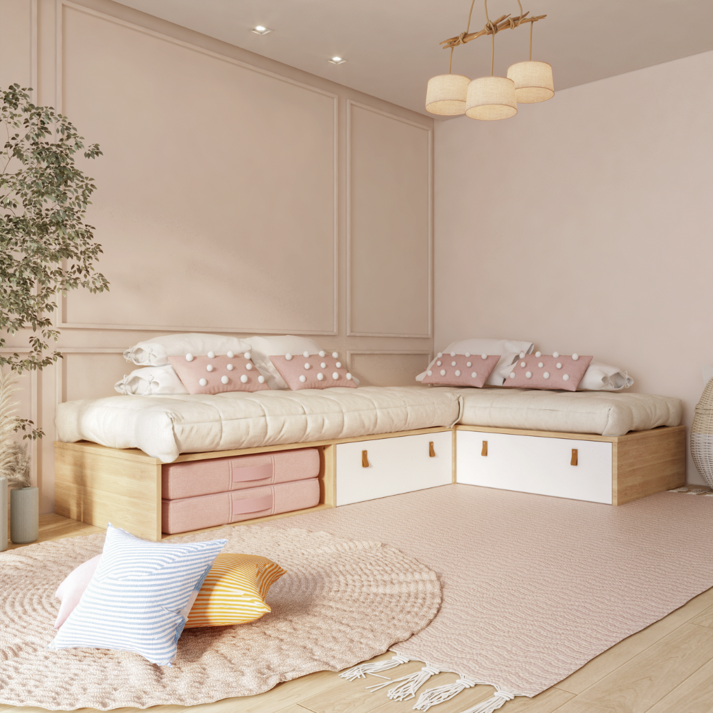 Cama Infantil com Gaveta e Espaço para Futton Join