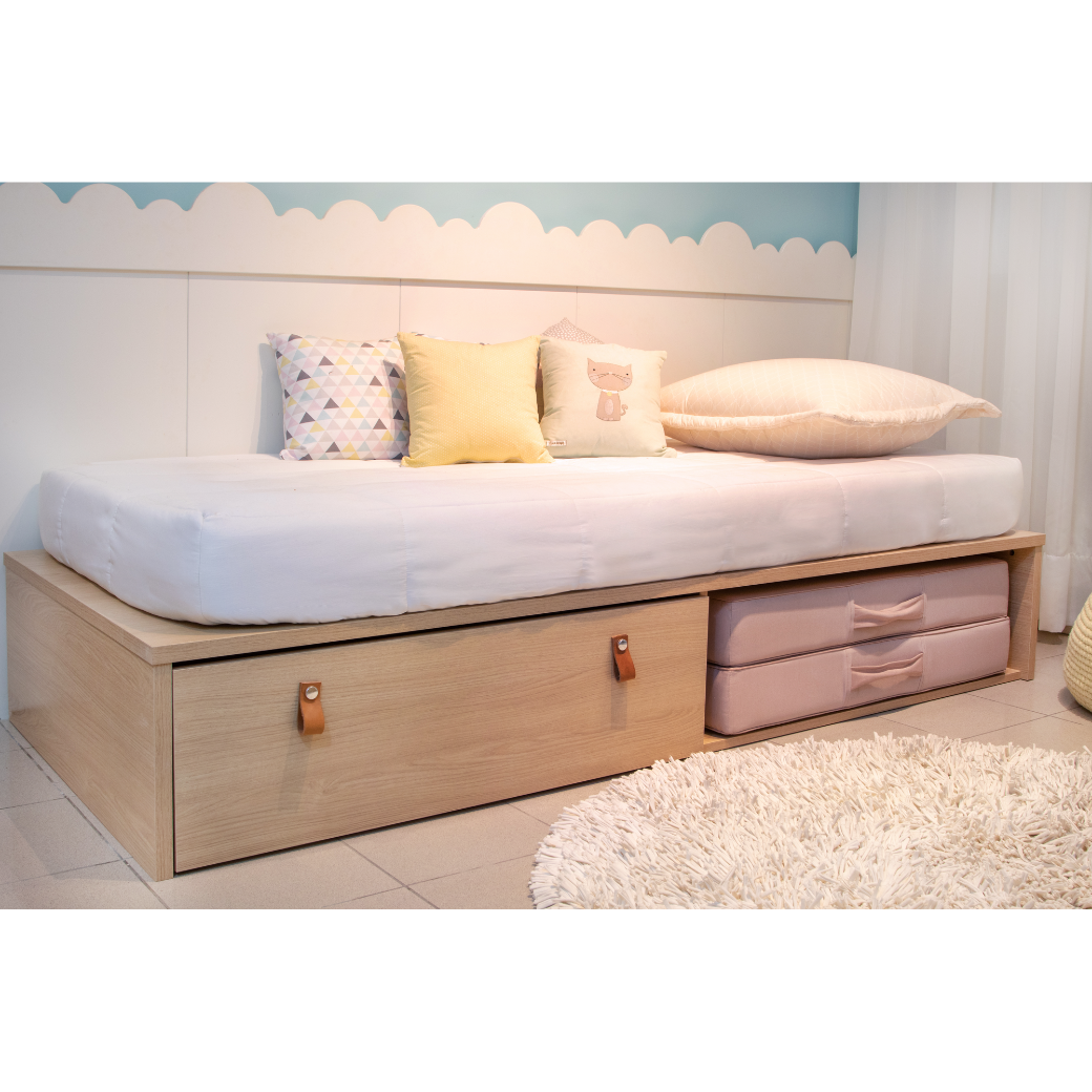 Cama Infantil com Gaveta e Espaço para Futton Join
