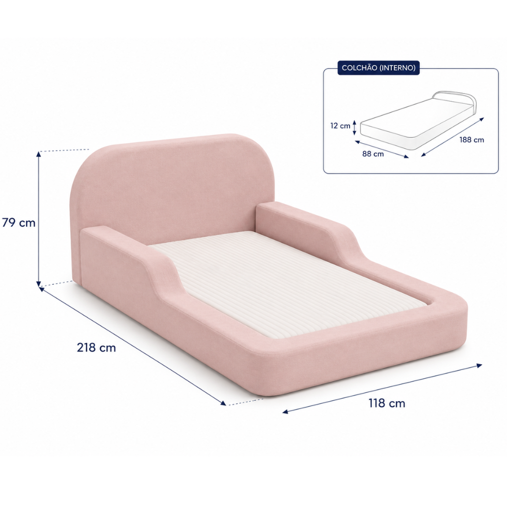 Cama Montessoriana de Espuma Solteiro com Colchão Incluso