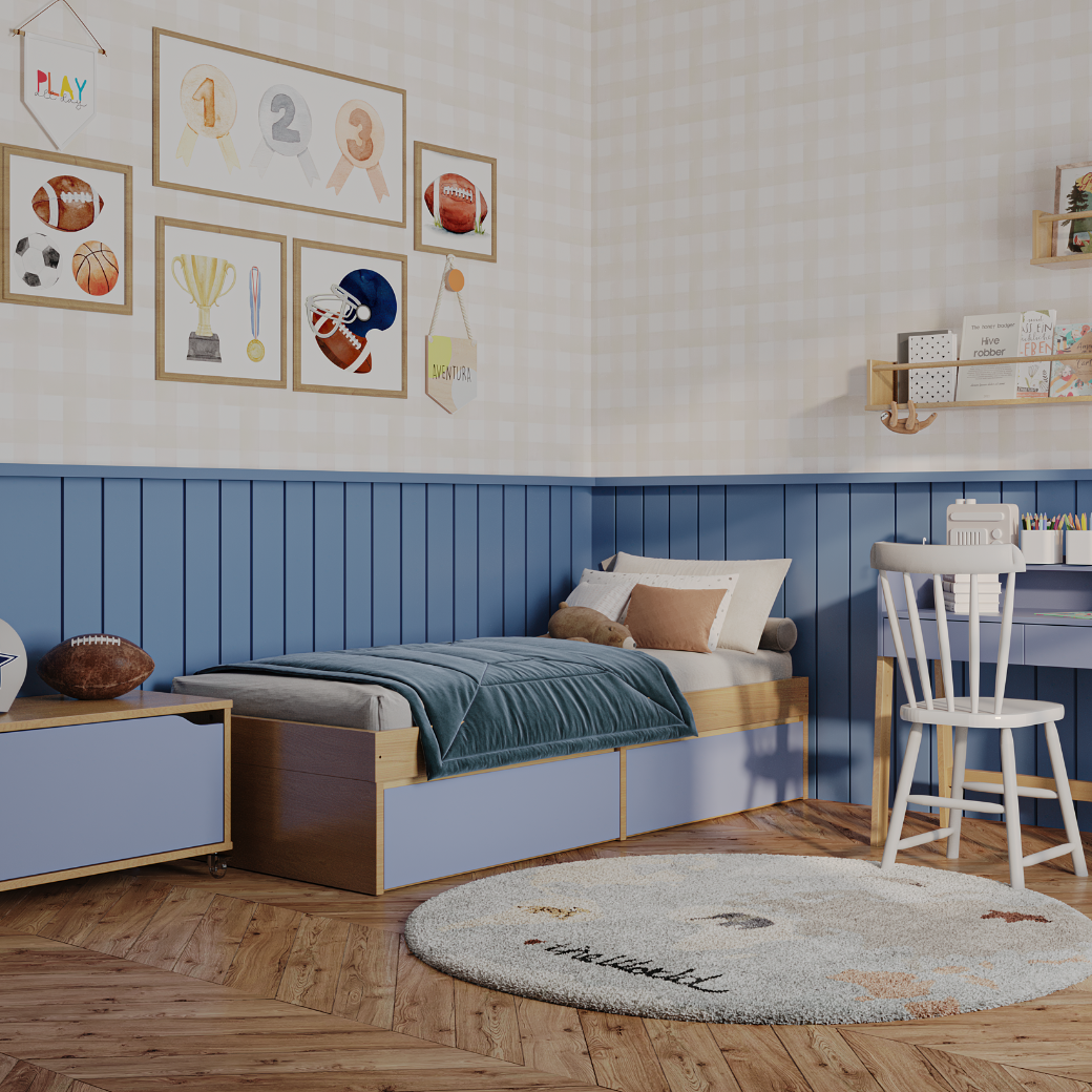 Cama Infantil Linha Play com Gavetas Amplas e 6 opções de cores