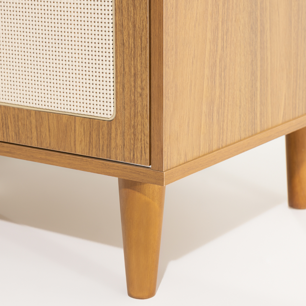 Cômoda de MDF com Detalhes em Rattan e Madeira – Linha Premium Paglia Pro