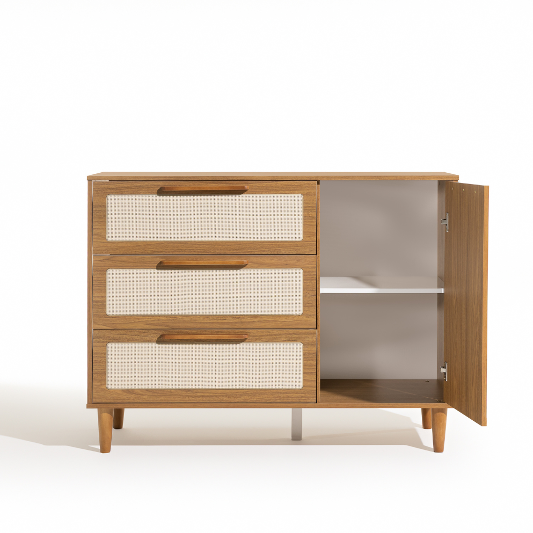 Cômoda Paglia com Porta e prateleira interna Nogueira