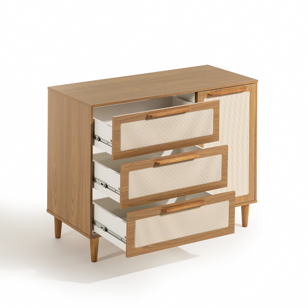 Cômoda Paglia com Porta e prateleira interna Nogueira