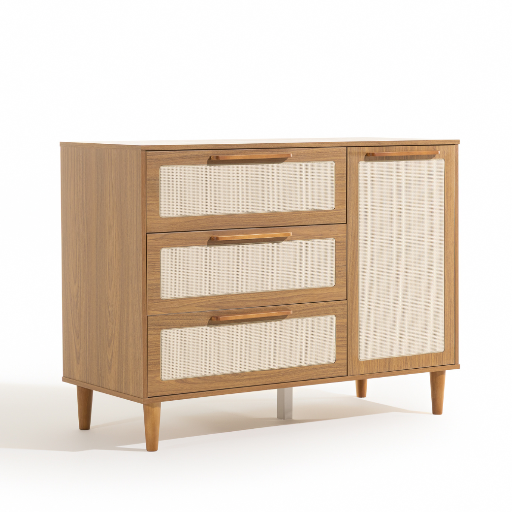 Cômoda Paglia com Porta e prateleira interna Nogueira