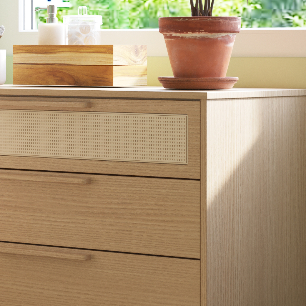 Berço Evolutivo e Cômoda 4 gavetas com Palinha Linha Indy