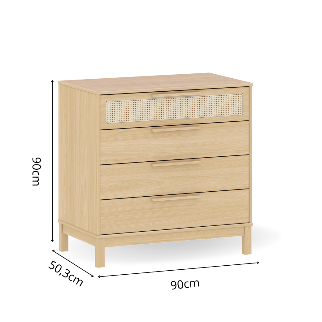 Berço Evolutivo e Cômoda 4 gavetas com Palinha Linha Indy