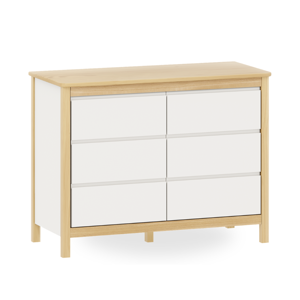 Funcionalidade no dia a dia, comoda com 6 gavetas amplas, ela oferece espaço de sobra para organizar roupas, fraldas, acessórios e tudo o que você precisa ter sempre à mão, deixando o quarto mais prático e organizado.