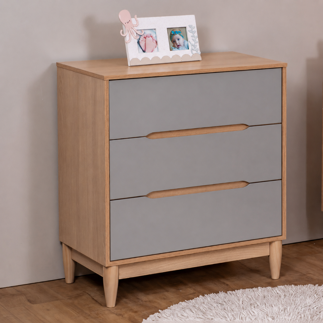 Cômoda Infantil 75cm com 3 Gavetas | Linha Tomi