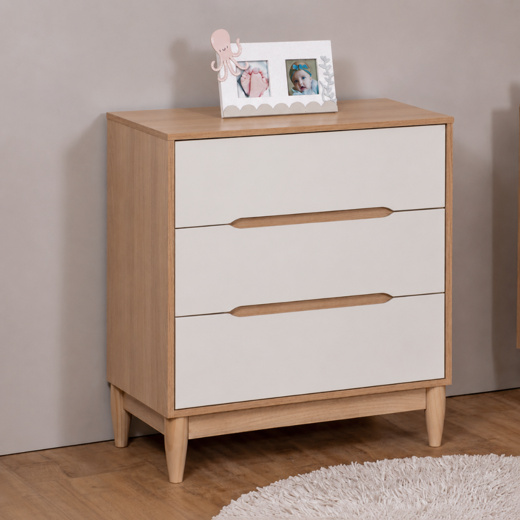 Cômoda Infantil 75cm com 3 Gavetas | Linha Tomi
