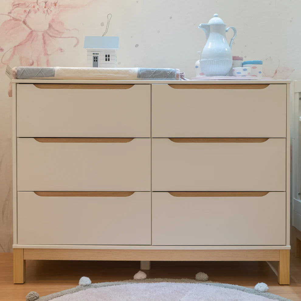 Berço vira Cama em Madeira Bold e Cômoda 6 Gavetas Linha Cozy
