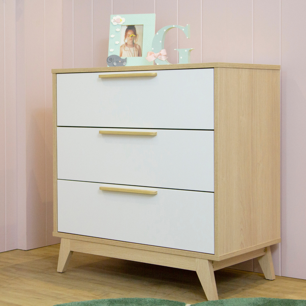 Berço Americano e Cômoda Infantil 3 Gavetas Petit