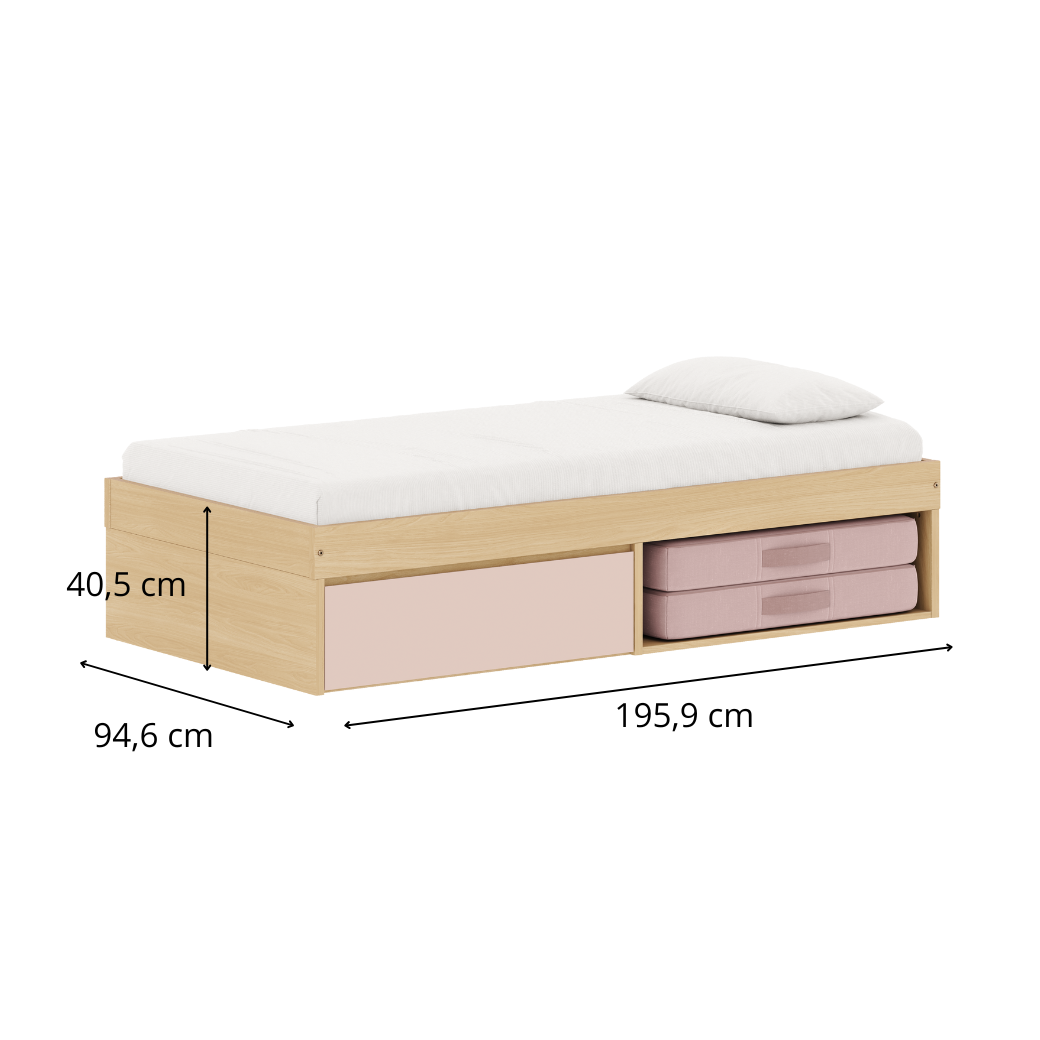 Cama Infantil Linha Play com Gaveta e Nicho Multifuncional