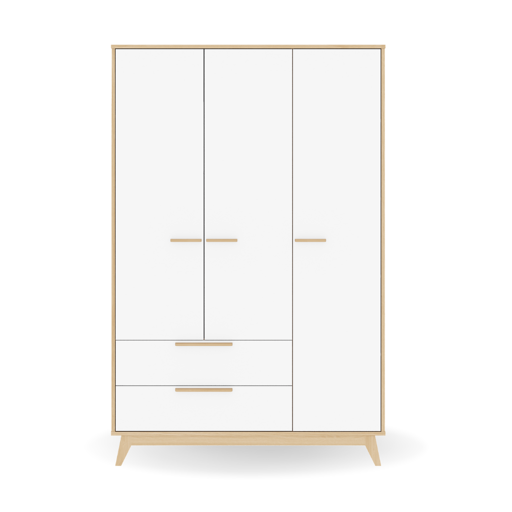 Guarda Roupa Infantil Petit Branco com Carvalho