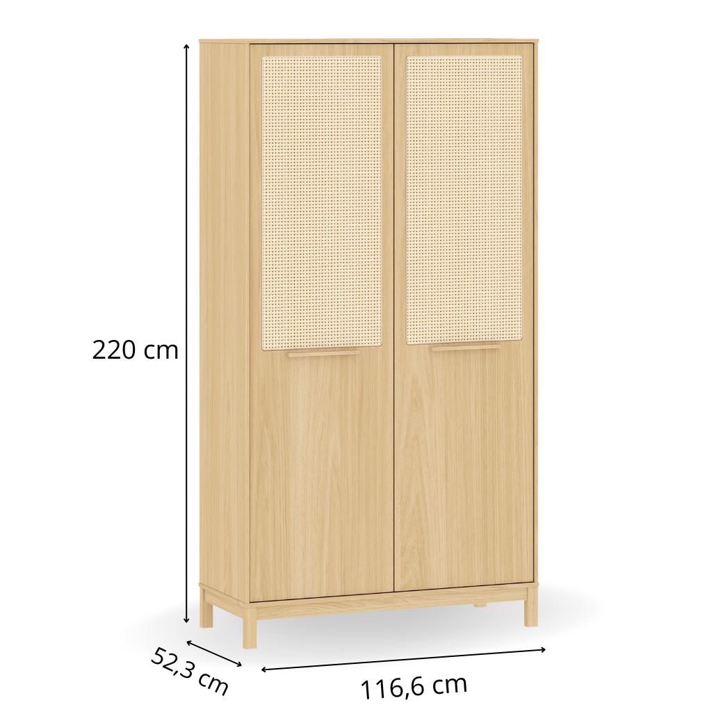 Guarda Roupa Infantil 2 Portas Carvalho Malva Linha Indy