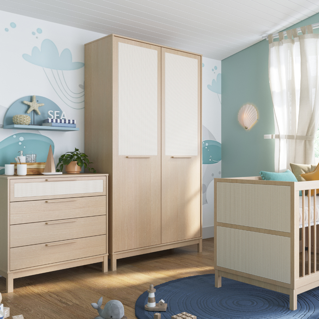 Guarda Roupa Infantil 2 Portas Carvalho Malva Linha Indy