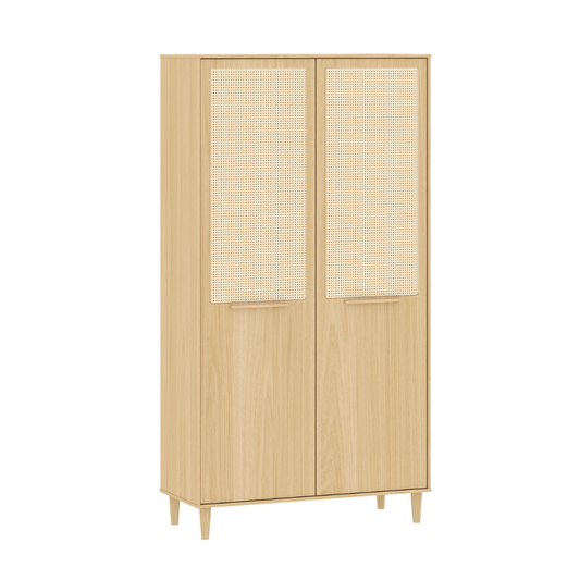 Guarda Roupa Infantil Paglia 2 Portas com Palhinha Natural – MDF e Madeira Pinus