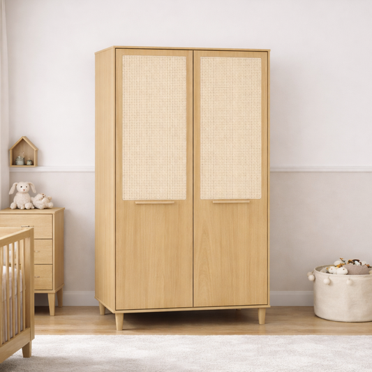 Guarda-Roupa Infantil 2 Portas com Palhinha Natural – Linha Paglia