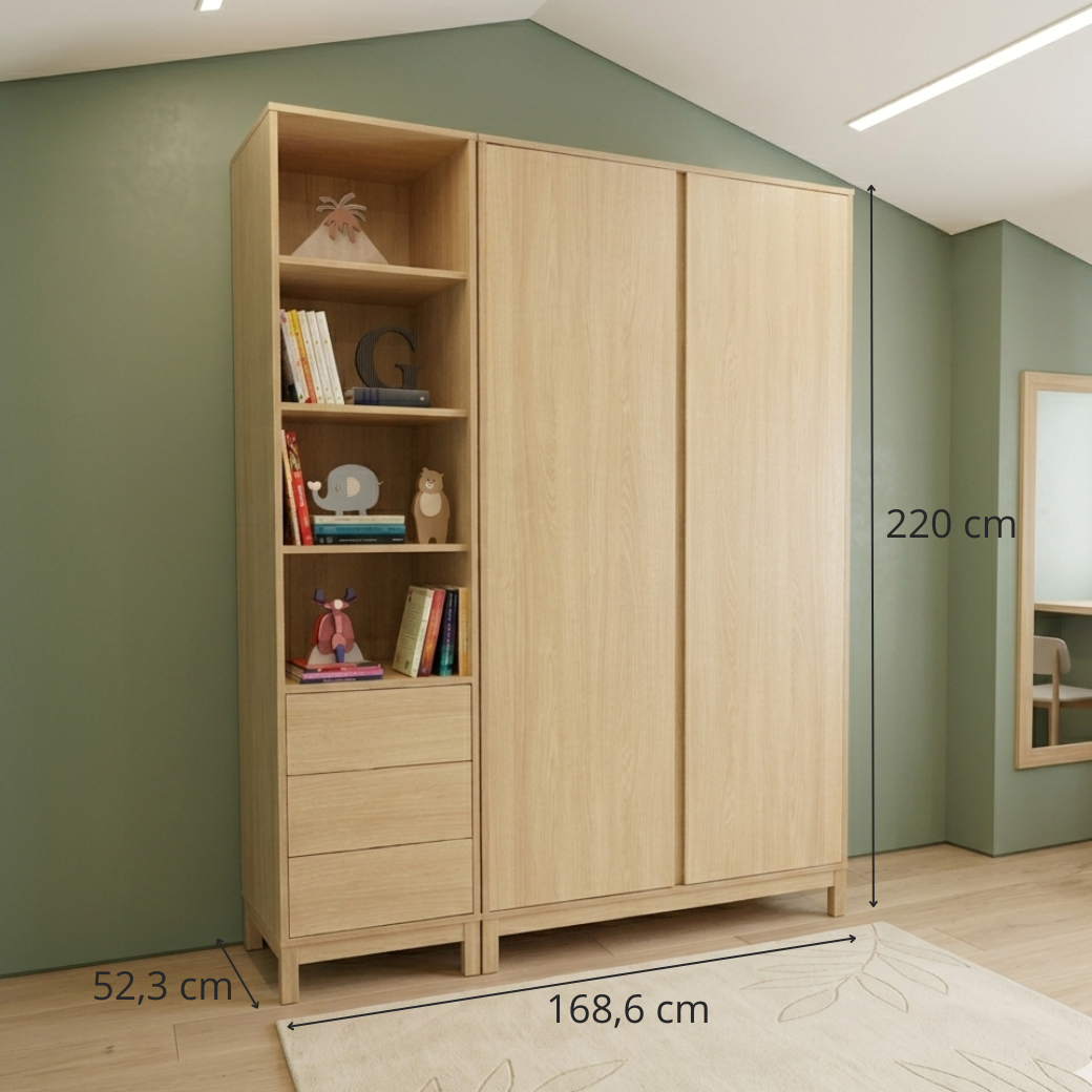 Guarda roupa em MDF Premium Linha Soley, 2 módulos.