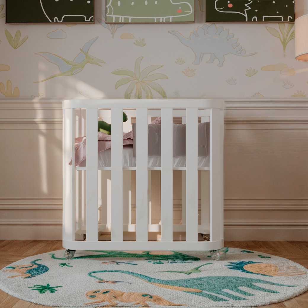 Berço Evolutivo 3 em 1 Loop e Cômoda 6 gavetas Cozy Branco Fosco