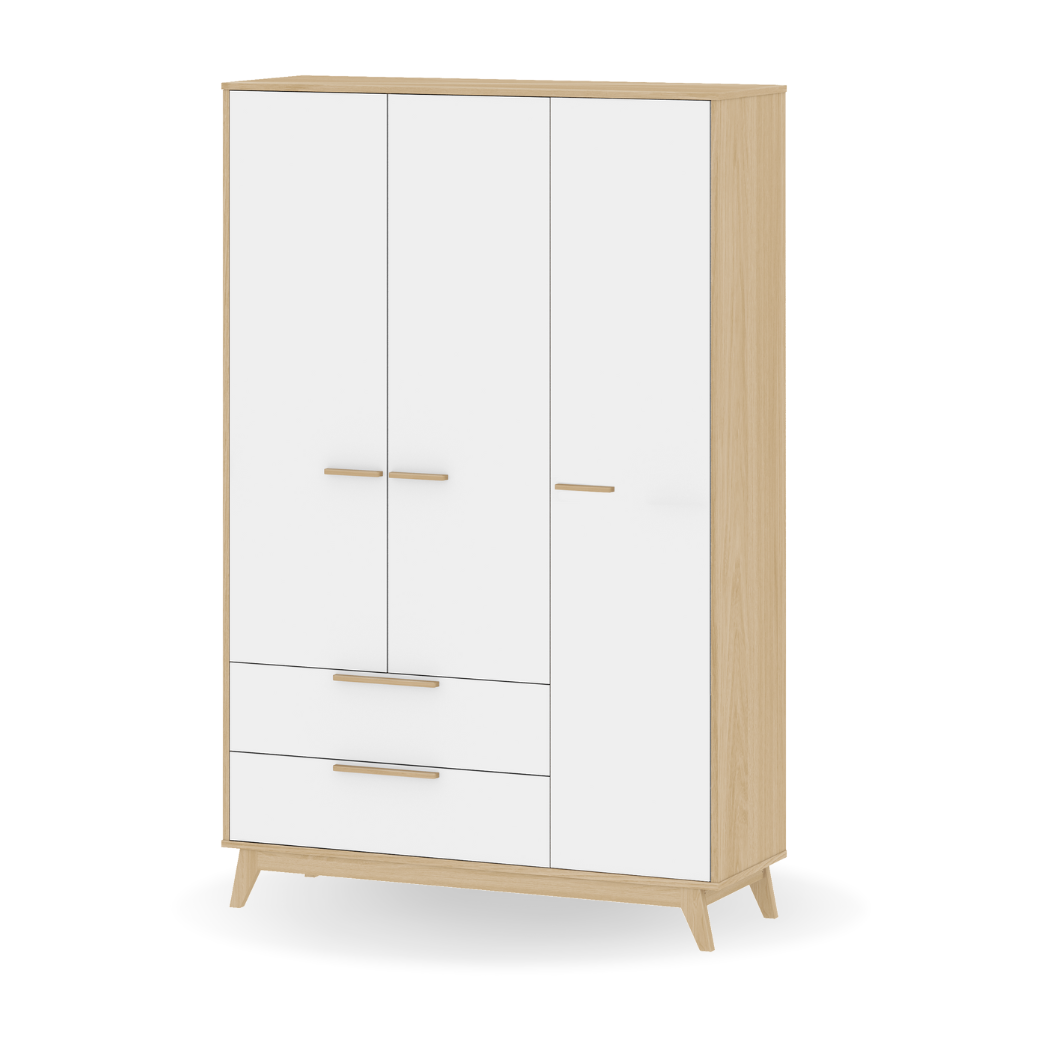 Guarda Roupa Infantil Petit Branco com Carvalho