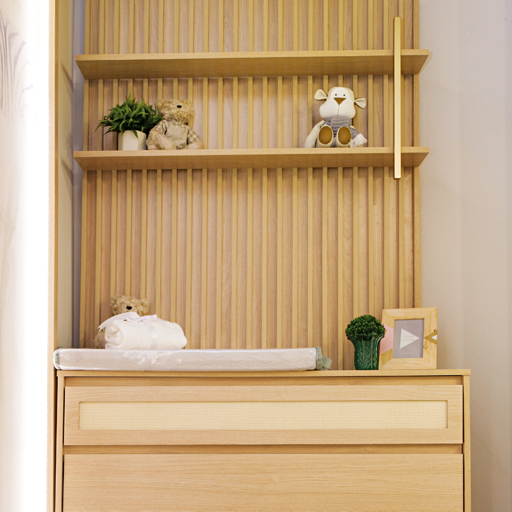 Prateleira de parede MDF Slim Linha Paglia Carvalho Malva