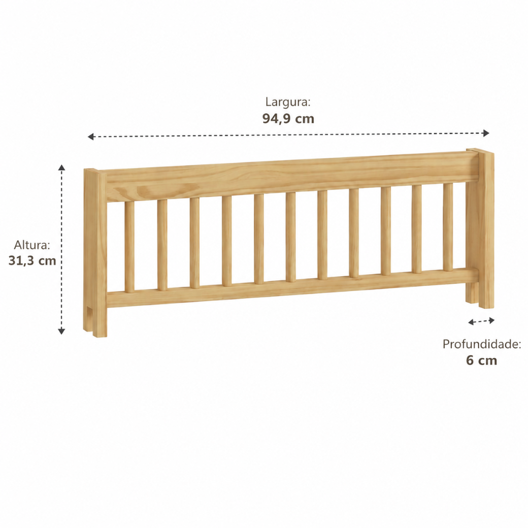 Proteção Lateral para Cama e Mini Cama Infantil – Madeira Maciça