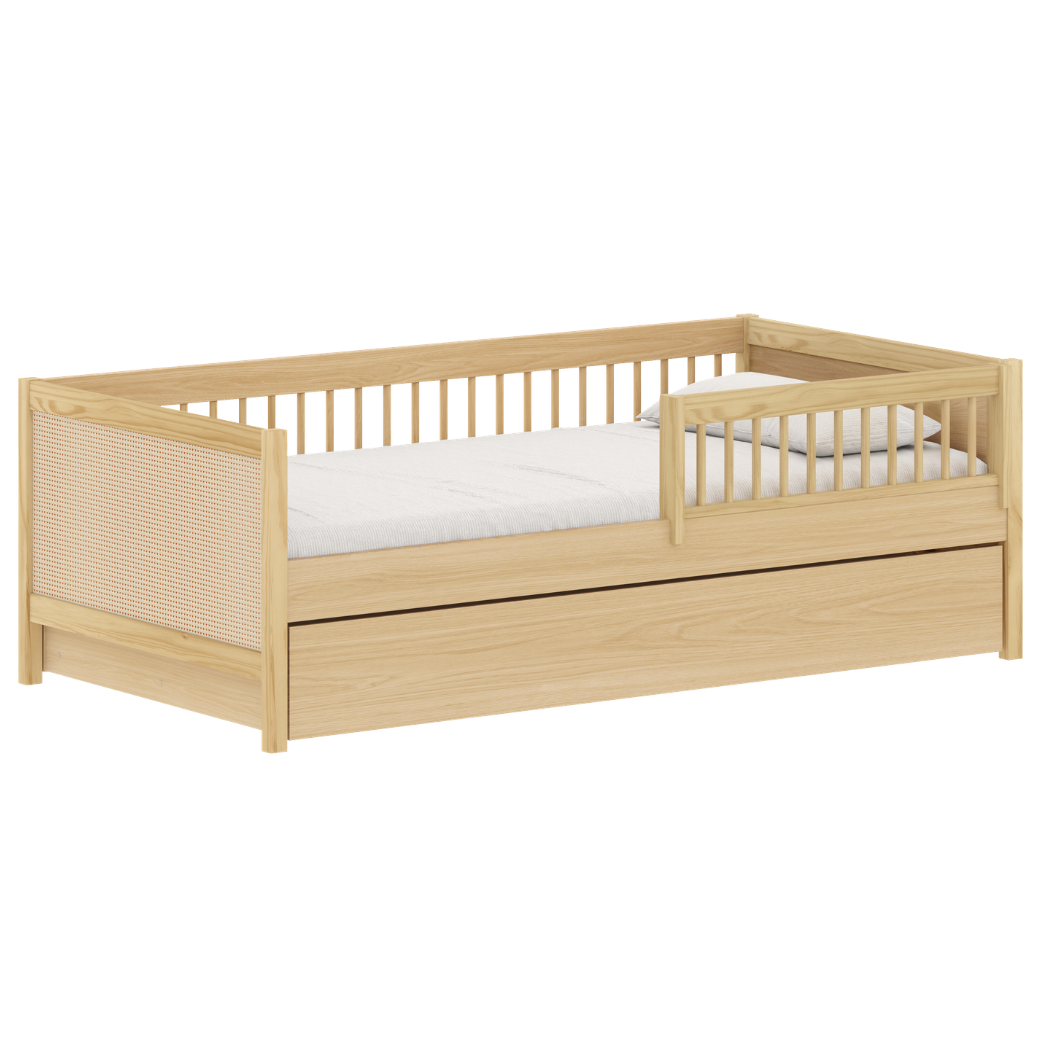 Bicama Infantil Paglia com Proteção Lateral e Palha Natural